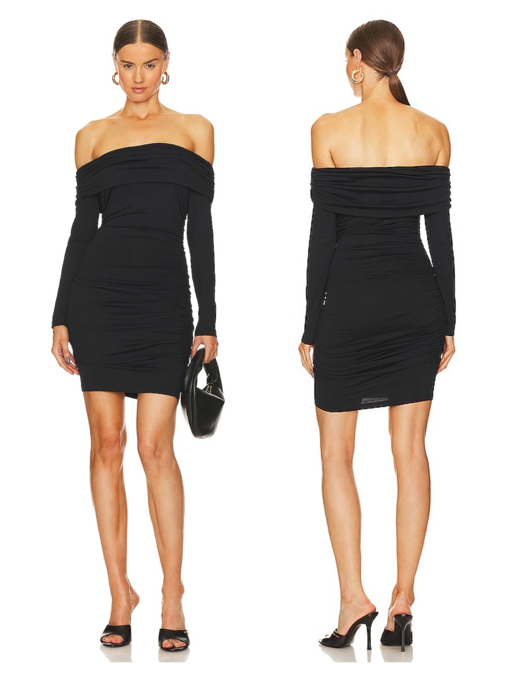 Susana Monaco Off The Shoulder Gathered Mini Dress XS